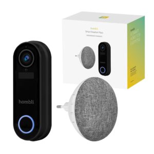 Hombli Smart Doorbell 2 med klokkespil, 1080P videokamera, to-vejs lyd, bevægelsesdetektion, nem installation via WiFi, trådløs eller batteri - Ydmyg
