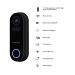 Hombli Smart Doorbell 2, 1080P videokamera, to-vejs lyd, bevægelsesdetektion, nem installation via WiFi, med ledning eller batteri - Hombli Smart Doorbell Pack