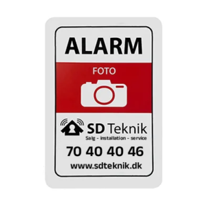Alarm klistermærke